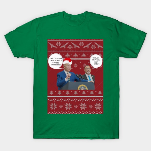 Happy Holidays Ugly Christmas Sweater T-Shirt by DadOfMo Designs